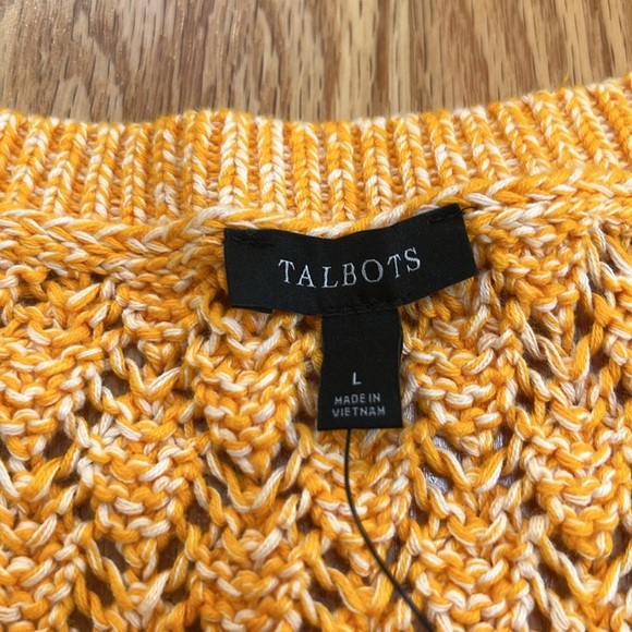 New! Talbots large orange knit crew sweater. - Picture 4 of 7
